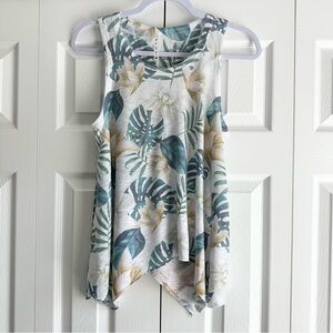 Tryst Blue and Tank Tropical Print Tank Women’s Size Small